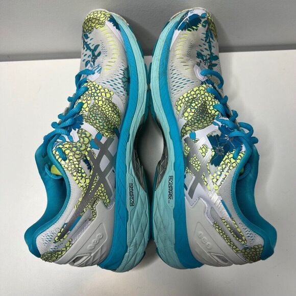 Asics Gel-Kayano 27 Sneakers Shoes Womens Size 9 White Blue Floral Flyte Foam - Picture 9 of 10